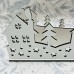White wood Christmas scene featuring houses and trees â ideal for windowsill or mantlepiece White wood Christmas scene featuring houses and trees â ideal for windowsill or mantlepiece