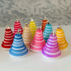 Christmas ornament tree decoration. Handmade button Christmas trees - multi-colour decorations for your tree or home.