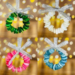 Handmade button Christmas wreath â hanging wreath decoration for your Christmas tree and home - available in various colours