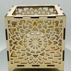 Mandala tealight holder - laser cut mandala hand assembled wooden pattern tealight holder