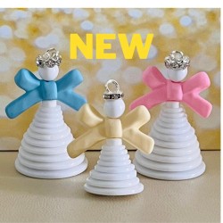 Christmas angel tree decoration with coloured wings in two sizes - create your own angel family. These angels will look lovely on your tree.