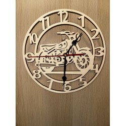 Motorbike themed wood clock - battery operated