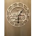 Motorbike themed wood clock - battery operated