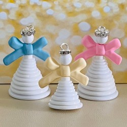 Christmas angel tree decoration with coloured wings in two sizes - create your own angel family. These angels will look lovely on your tree.