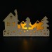 White wood Christmas scene featuring houses and trees â ideal for windowsill or mantlepiece White wood Christmas scene featuring houses and trees â ideal for windowsill or mantlepiece
