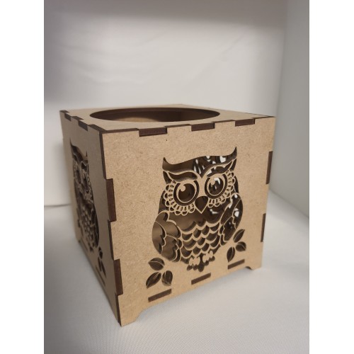 Owl tealight holder - Laser cut Mandala style wooden owl tealight Owl tealight holder - Laser cut Mandala style wooden owl tealight