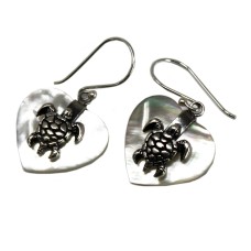 Shell & Silver Earrings - Sea Turtle - MOP
